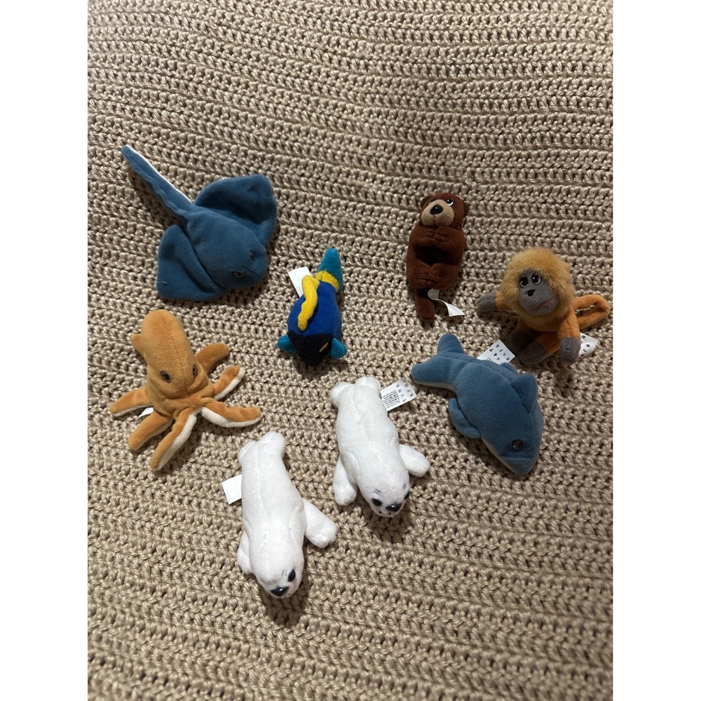 Pound Ocean Puppies and Friends Mini Plush Toy Lot of 8 Sea Animals and Others